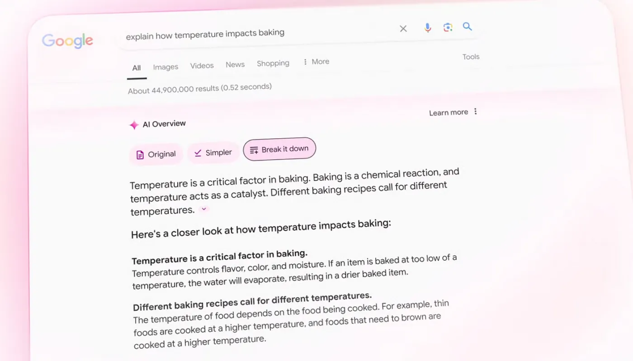 Skärmdump från Googles nya AI overviews 