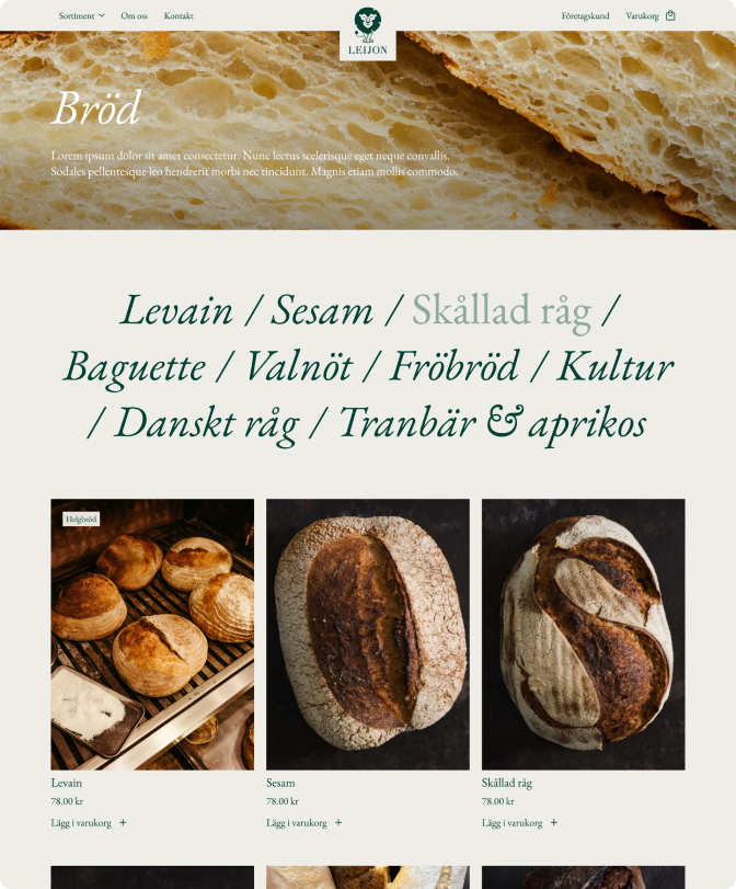 Leijon Bageris hemsida